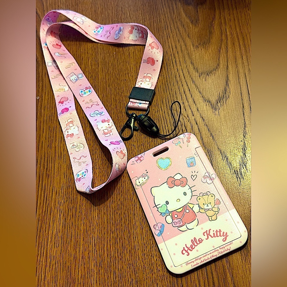 Hello Kitty Pink Lanyard with ID Badge Holder